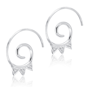 Unique Designed With CZ Stone Silver Hanging Earring STS-5584